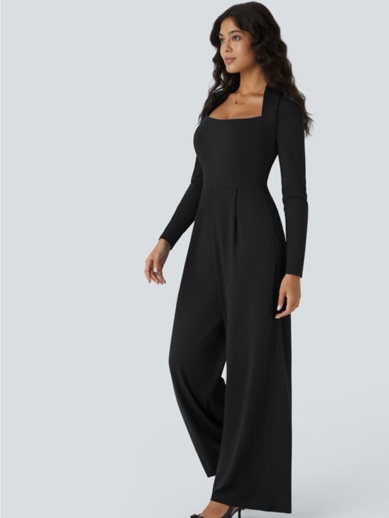 HALARA Pants - Halara Long Sleeve Pocket Wide Leg Jumpsuit-Easy Peezy- Size large